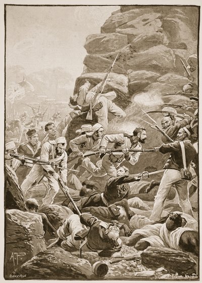 The Stormers dashed over the debris of the breach, illustration from 